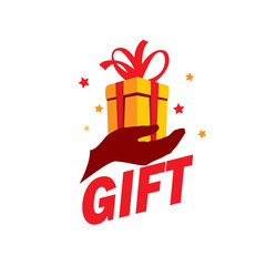 vector logo box with gifts