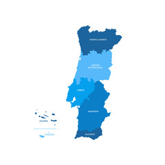 Fototapeta premium Portugal Regions Map