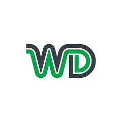 Initial Letter WD Linked Design Logo