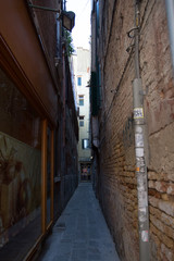 The narrow streets of Venice