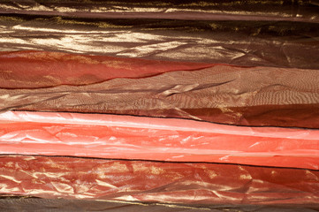 Pink brown transparent fabric. texture. robe.