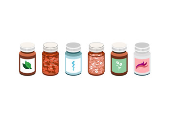 Vector image of various medicines