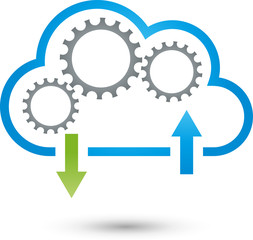 Wolke und Pfeilen, Cloud computing, Verbindungen, Daten