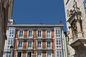 Burgos (Spain): facade of historic buildings