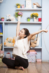 Girl stretch oneself