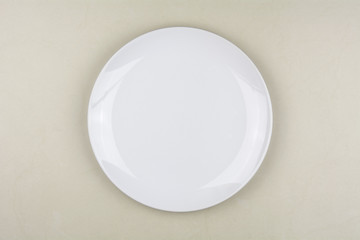Top view of white plate