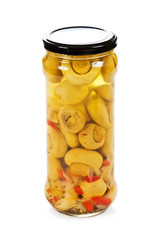 jar of canned mushrooms