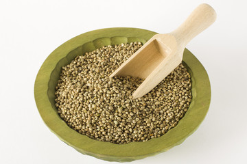 healthy meal raw hemp seeds close up