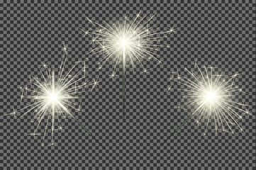 Closeup isolated sparkler shine bengal lights for holiday decor - 132957722