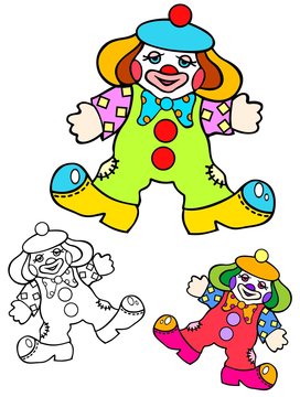 Colorful toy, a weird little patchwork clown