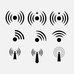 set icons Wi-fi, wireless, network coverage