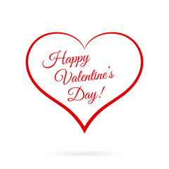 Vector Happy Valentine's Day inside red heart