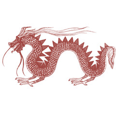 vector hand drawn illustration of dragon