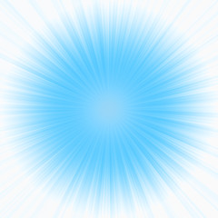Blue radiant rays star background frame with copy space for the text. Abstract blue starburst design template.