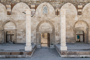 Fototapeta na wymiar Van, Turkey - September 12, 2013: Husrev Pasa Mosque from the old city of Van 