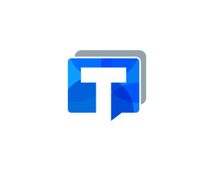 Initial Letter T Talk Logo Design Element