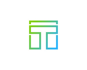 Initial Letter T Simple Line Logo Design Element