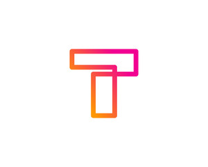 Initial Letter T Infinite Line Logo Design Element