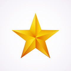 Golden star logo for your design, vector illustration, isolated on white