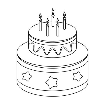 Birthday cake outline Stock Photos, Royalty Free Birthday cake outline  Images | Depositphotos