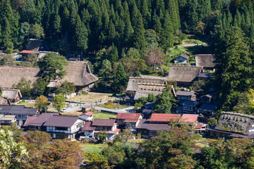 Fototapeta na wymiar Traditional Japanese old village in Shirakawa