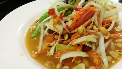 Spicy thailand food papaya salad