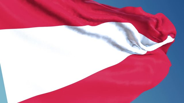 Austria Flag Waving. 3d render seamless loop