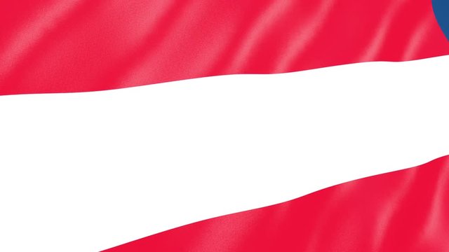 Austria Flag Waving. 3d render seamless loop