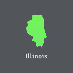 illinois region icon of USA. with green color