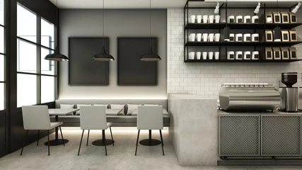 Photo sur Plexiglas Restaurant Restaurant & Shop design modern - 3D render