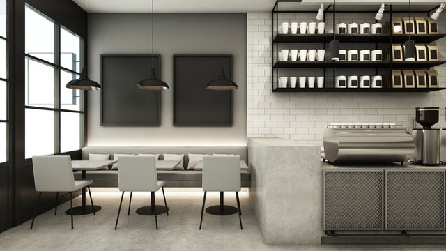 Restaurant & Shop design modern - 3D render