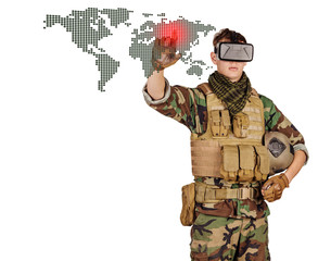 soldier wearing virtual reality glasses