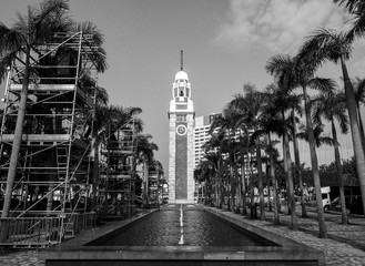 HONG KONG - December 10, 2016: Black and white tone The Clock To