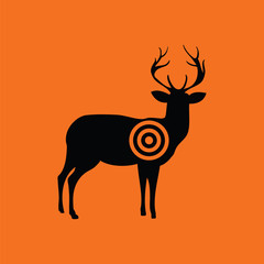 Deer silhouette with target  icon
