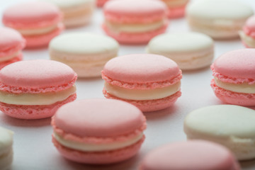 Pink and white macaroon.