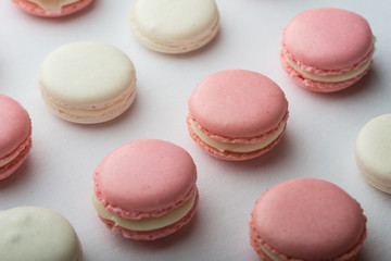 Pink and white macaroon.
