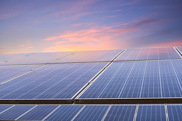 solar energy with sunset glow