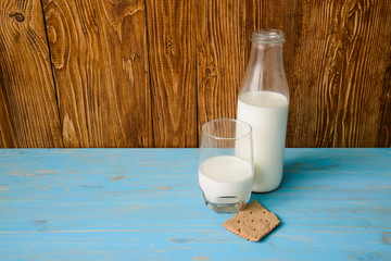 Fresh milk in bottles