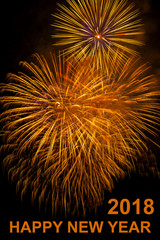 majastetic firework on the sea on silvester