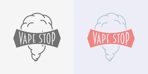 Fototapeta premium Vaping logo or symbol design concept isolated on white background. Color and monochrome