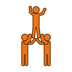 people icon over white background. teamwork concept. colorful design. vector illustration