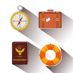 summer travel set isolated icons vector illustration design