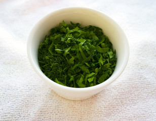 isolated white bowl small green vegetable food