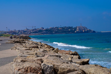 Fototapeta na wymiar The beach of Tel Aviv, Israel.