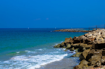 The beach of Tel Aviv, Israel.