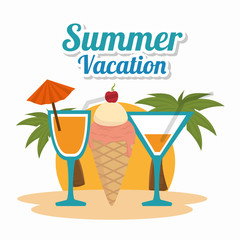 cocktails summer vacations icon vector illustration design