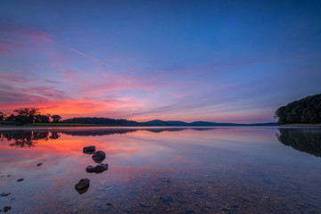 Sunrise at Round Valley Reservoir in New Jersey 