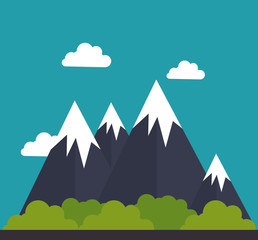 mountain landscape isolated icon vector illustration design