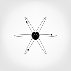 Vector atom model. Molecule Icon
