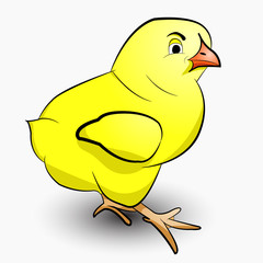 vector illustration of a chicken on a white background in cartoon style.